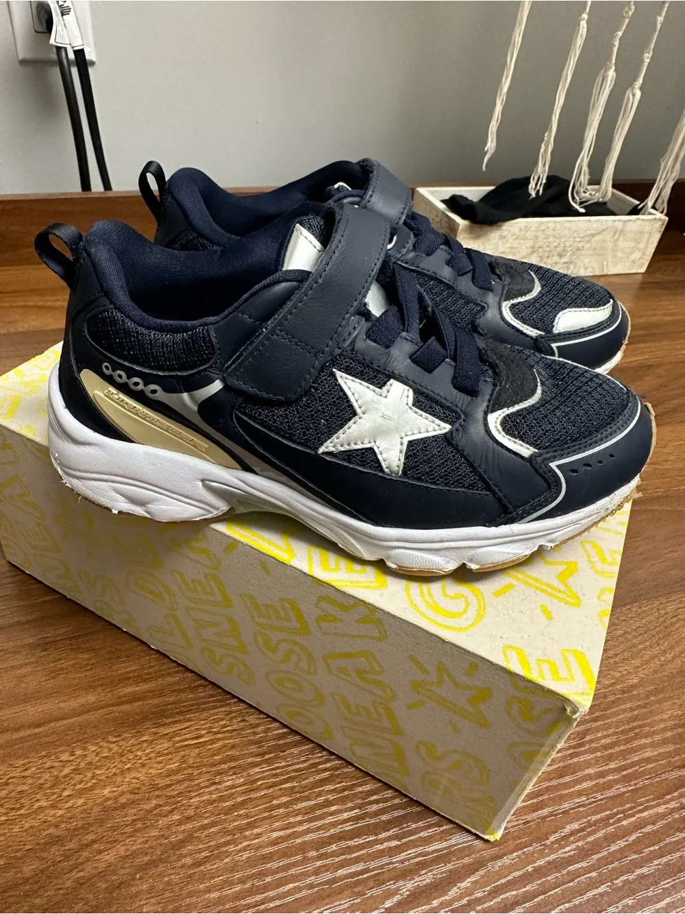 Golden Goose Kids Navy and White Star Sneakers